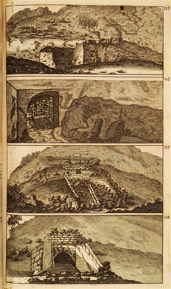 Grotte ou caverne où Saint Pierre pleura son pêché Grotte des apotres Lavoir de Siloé Fontaine de Marie - Bruyn Cornelis De - 1714