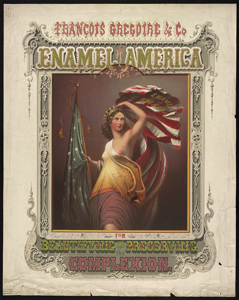 François Gregoire & Co. enamel of America for beautifying and preserving the complexion - printed in oil colors by P.S. Duval & Son Phila. LCCN2014645154