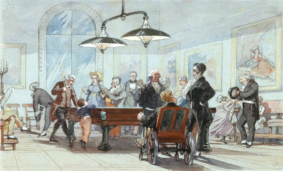François d'Orléans - Le billard du château de Neuilly en 1824