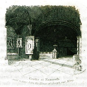 Grotto at Nazareth said to have been the House of Joseph and Mary - Clarke Edward Daniel - 1824