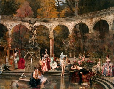 François Flameng - Bathing of Court Ladies in the 18th Century, 1888