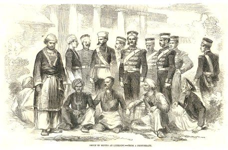 Group of sepoys at Lucknow. Free illustration for personal and commercial use.