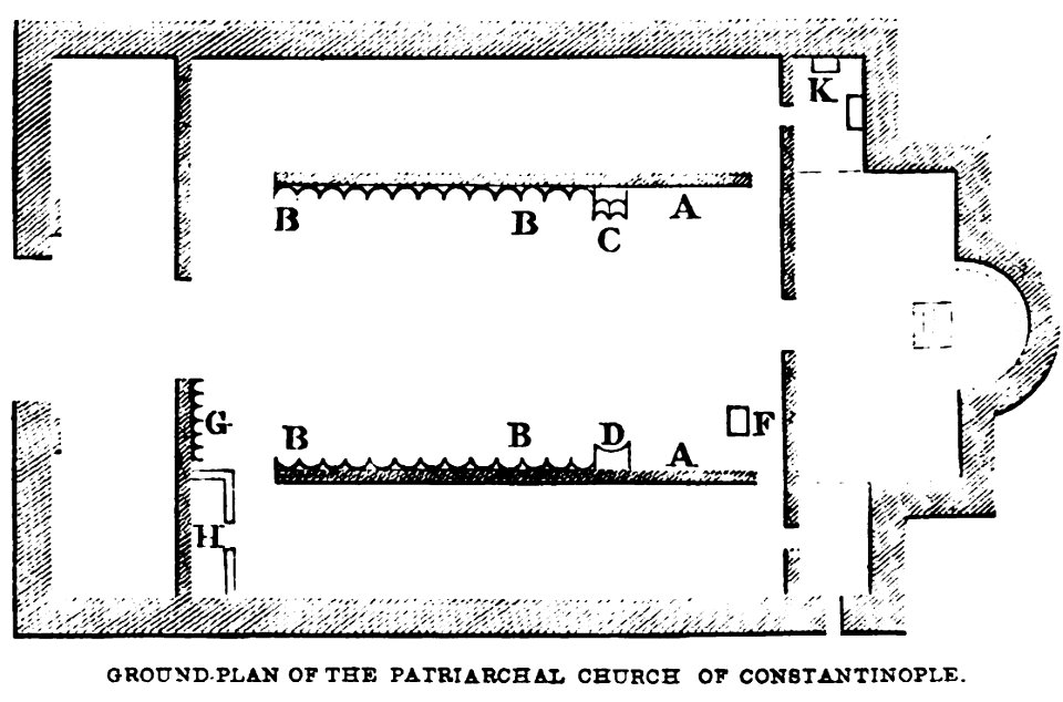 Ground-Plan ot of the Patriarchal church at Constantinople. John M. Neale. A history of the Holy Eastern Church. P.282