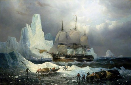 François Etienne Musin (1820-1888) - HMS 'Erebus' in the Ice, 1846 - BHC3325 - Royal Museums Greenwich