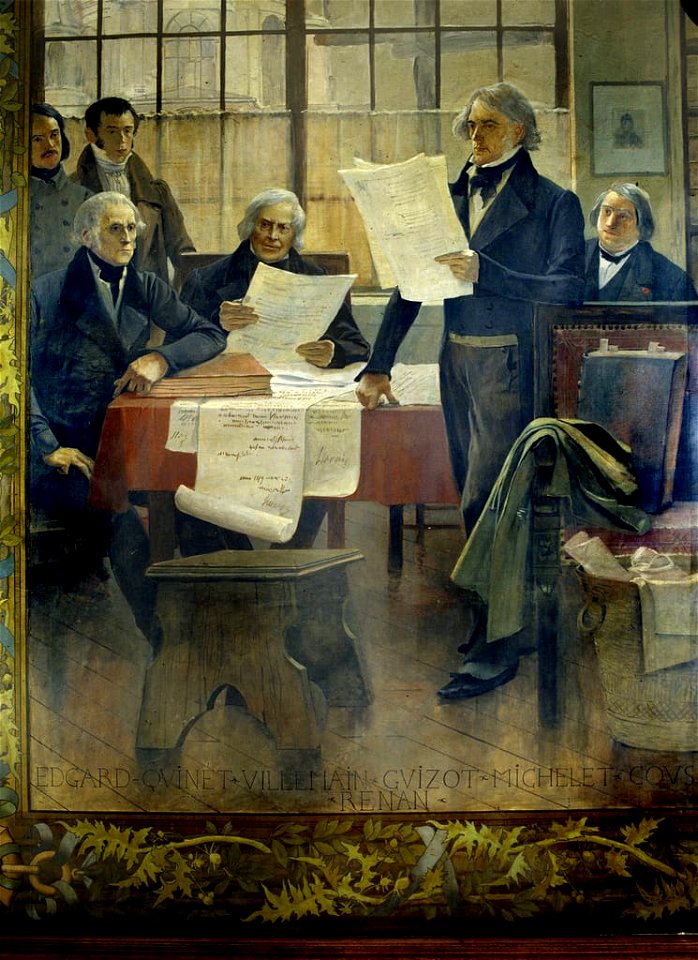 François Flameng - Une Leçon de Michelet au Collège de France