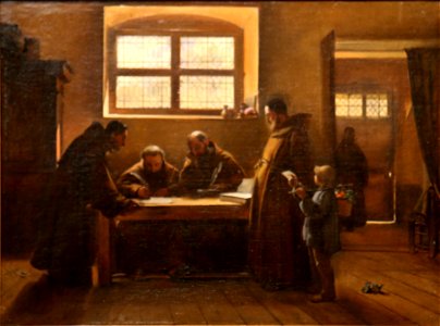 François Marius Granet - Capucins rédigeant un écrit