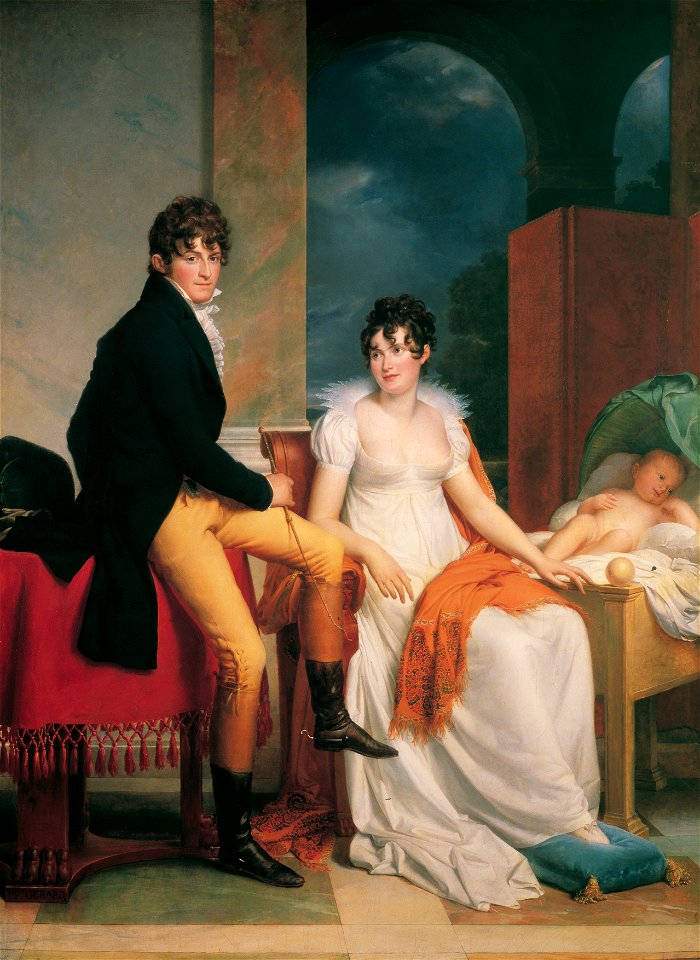 François Pascal Simon Gérard - Moritz Christian Reichsgraf von Fries mit seiner Frau Maria Theresia Josepha, geb. Prinzessin Hohenl - 3386 - Österreichische Galerie Belvedere
