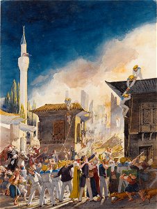 François d'Orléans - Incendie de Pera à Constantinople