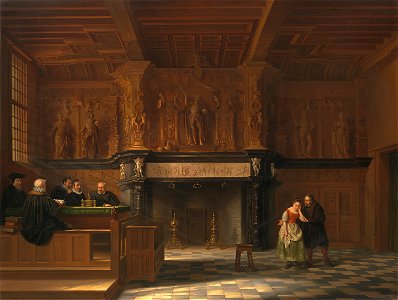 François Joseph Corneille Haseleer - De gerechtzaal van de Burg. 't Vrije, te Brugge - SA 224 - Amsterdam Museum