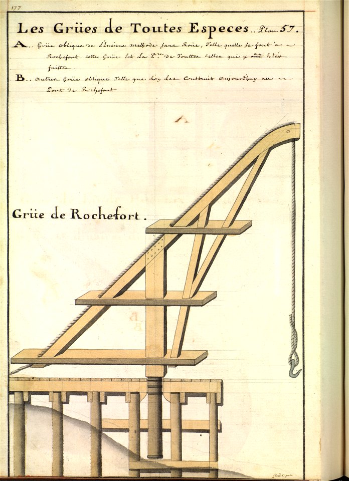 Grue portuaire de Rochefort au XVIIIè siècle