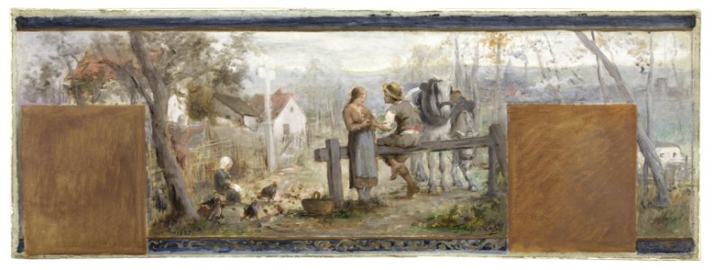 François Lafon - Esquisse pour la mairie de Pantin , Les fiançailles - PPP4063 - Musée des Beaux-Arts de la ville de Paris
