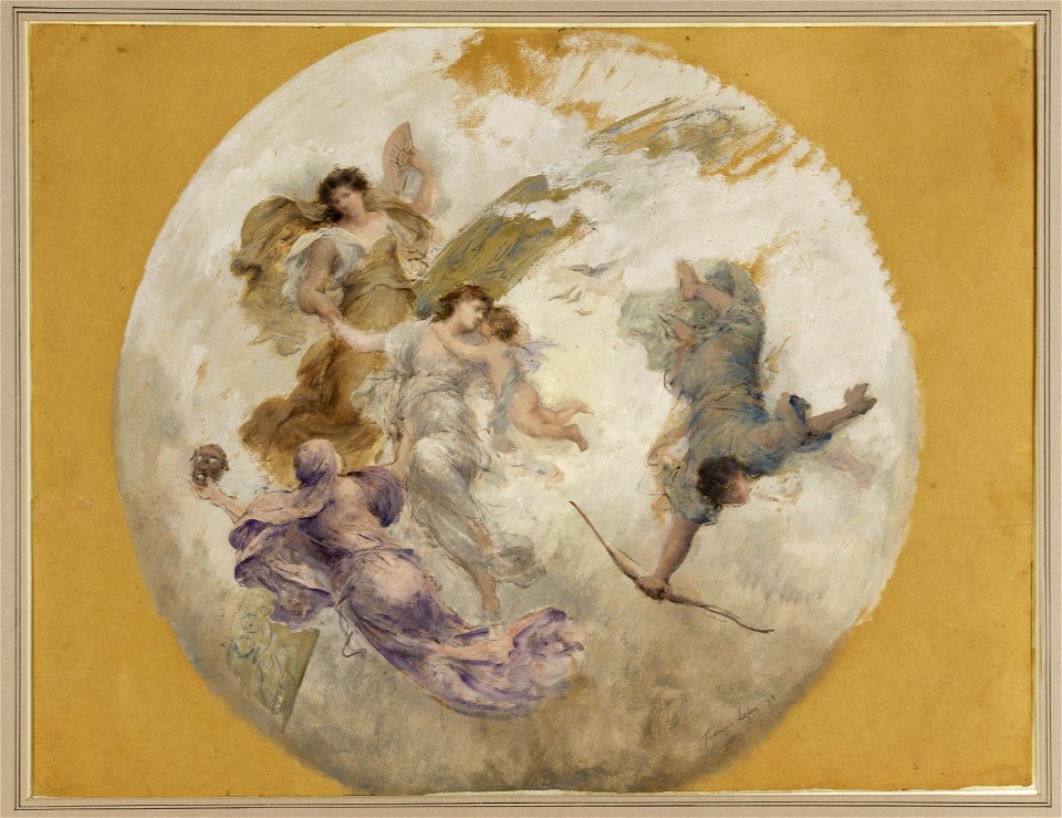 François Lafon - Esquisse pour la salle à manger de l'Hôtel de Ville , allégorie (plafond) - PPP4464 - Musée des Beaux-Arts de la ville de Paris