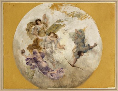 François Lafon - Esquisse pour la salle à manger de l'Hôtel de Ville , allégorie (plafond) - PPP4464 - Musée des Beaux-Arts de la ville de Paris