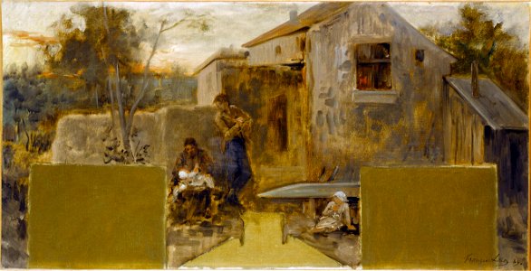 François Lafon - Esquisse pour la sale des mariages de la mairie de Nogent-sur-Marne , La famille - PPP4312 - Musée des Beaux-Arts de la ville de Paris