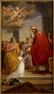 François-Louis Dejuinne - Esquisse pour l'église Notre-Dame-de-Lorette , Consécration de sainte Geneviève par saint Germain, évêque d'Auxerre - PPP4554 - Musée des Beaux-Arts de la ville de Paris