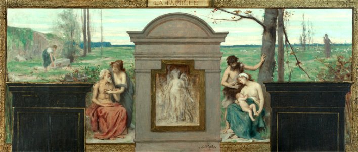François-Alfred Delobbe - Esquisse pour la mairie du 15ème , La Famille - PDUT1404 - Musée des Beaux-Arts de la ville de Paris