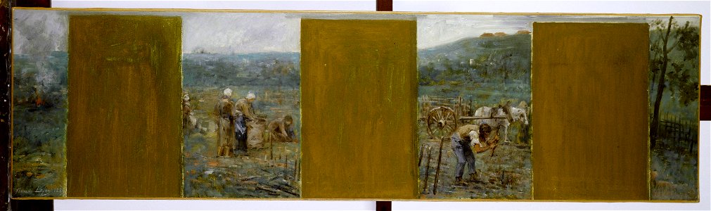 François Lafon - Esquisse pour la mairie de Nogent-sur-Marne , Scènes rurales - PPP4313 - Musée des Beaux-Arts de la ville de Paris