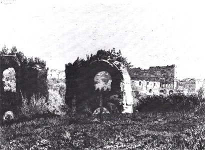 François Maréchal - Arcades de l'aqueduc de Claude (1902). Free illustration for personal and commercial use.