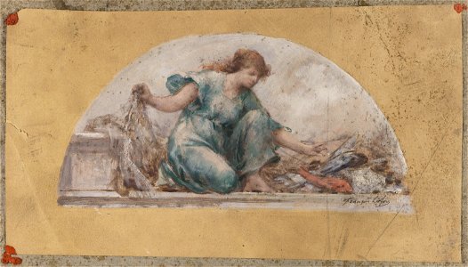 François Lafon - Esquisse pour la salle à manger de l'Hôtel de Ville, la Pêche - PPP4467 - Musée des Beaux-Arts de la ville de Paris
