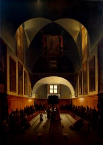 François-Marius Granet - Interior of the Choir in the Capuchin Church on the Plazza Barberini in Rome - WGA10365