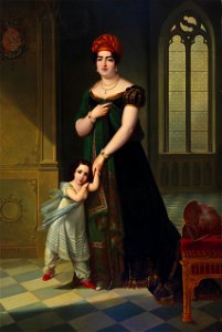 François Joseph Kinson Portrait of the Duquesa de Frias and her son 1819. Free illustration for personal and commercial use.