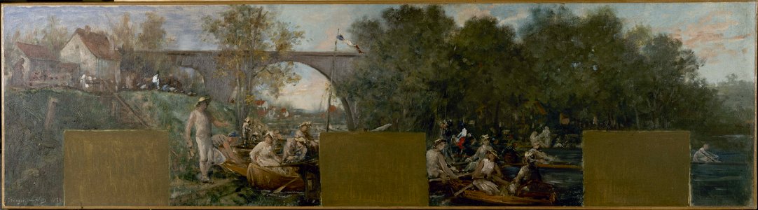 François Lafon - Esquisse pour la mairie de Nogent-sur-Marne , Canotiers sur la Marne - PPP4310 - Musée des Beaux-Arts de la ville de Paris