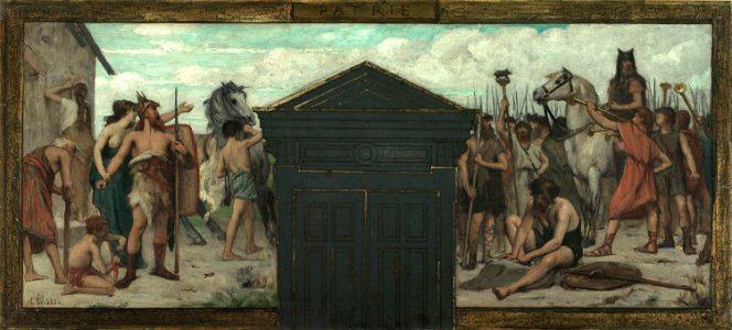 François-Alfred Delobbe - Esquisse pour la mairie du 15ème , La Patrie - PDUT1406 - Musée des Beaux-Arts de la ville de Paris