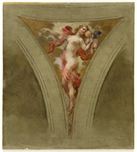 François Schommer - Esquisse pour l'escalier des fêtes de l'Hôtel de ville de Paris , La chanson amoureuse - PPP4252 - Petit Palais