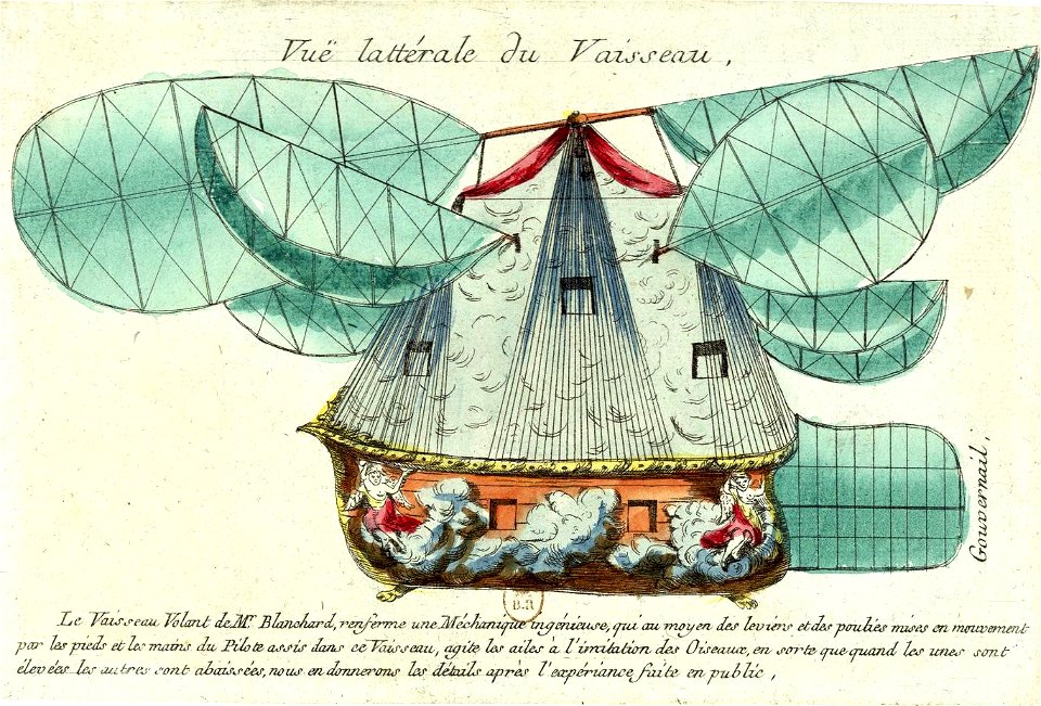 François Nicolas Martinet Vuë lattérale du Vaisseau volant