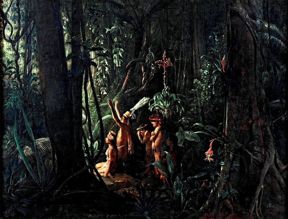 François-Auguste Biard - Índios da Amazônia adorando o Deus-Sol