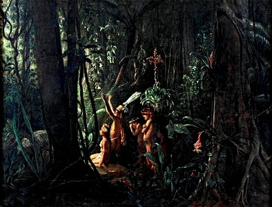 François-Auguste Biard - Índios da Amazônia adorando o Deus-Sol