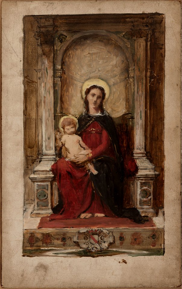 François-Alfred Delobbe - Vierge à l'Enfant, esquisse pour un tableau d'autel destiné à la chapelle des ducs de Beaufort-Spont - PPP4813 - Musée des Beaux-Arts de la ville de Paris