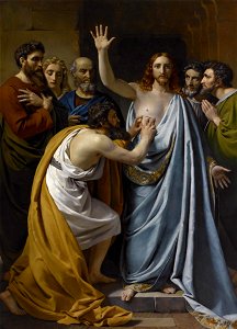 François-Joseph Navez - The Incredulity of Saint Thomas - Google Art Project. Free illustration for personal and commercial use.