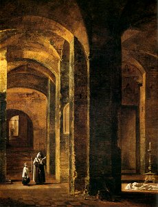 François-Marius Granet - Crypt of San Martino ai Monti, Rome (detail) - WGA10364