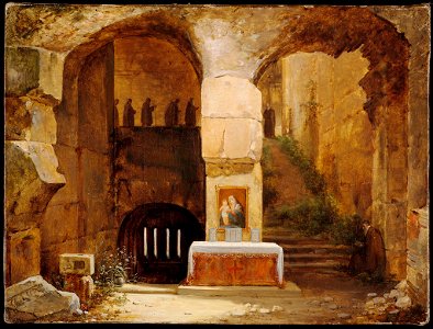 François-Marius Granet - Monks in a Ruined Crypt - 2000.61 - Fogg Museum