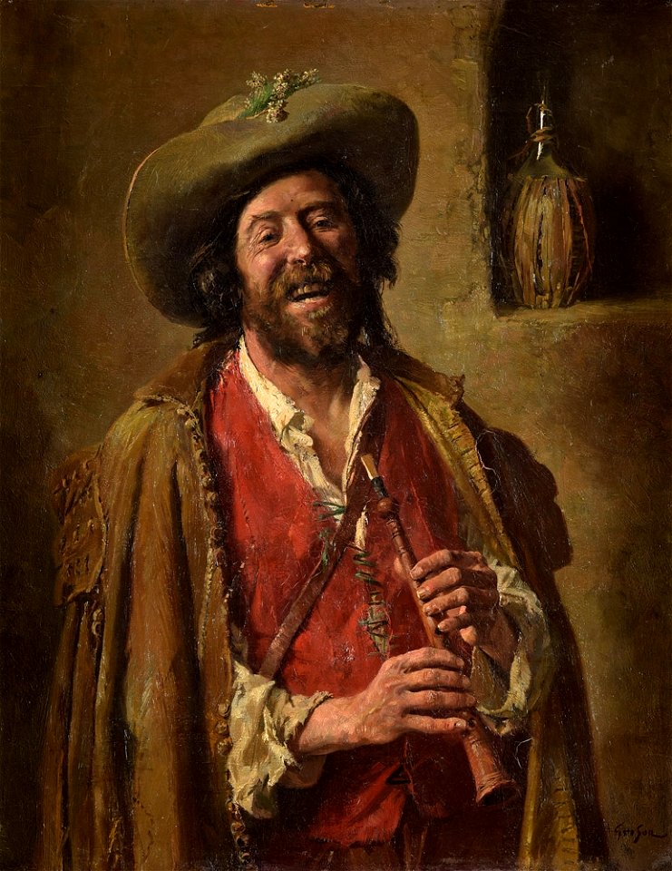 François-Adolphe Grison Lachender Musiker
