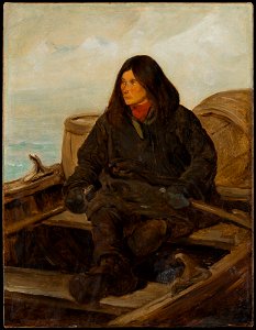François-Auguste Biard - Young Lapp Rowing. Study - NM 6139 - Nationalmuseum