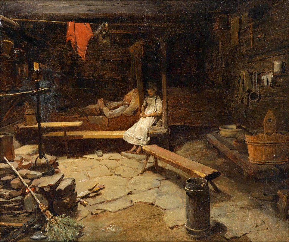 François-Auguste Biard - Sur un refuge de montagne