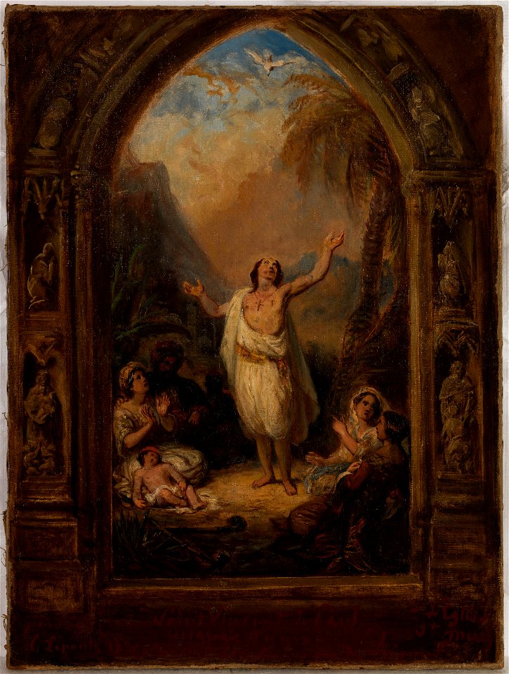 François-Gabriel-Guillaume Lépaulle - Esquisse pour l'église Saint- Merry , Saint Vincent de Paul arrivant à Tunis - PPP4846 - Musée des Beaux-Arts de la ville de Paris