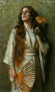 Frau im Kimono mit