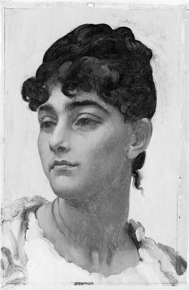 Frederic Leighton (1830-96) - Head of an Italian Girl - RCIN 405835 - Royal Collection