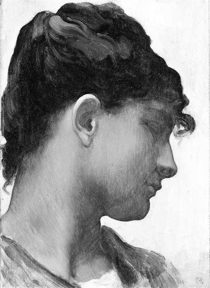 Frederic Leighton (1830-96) - Head of an Italian Girl - RCIN 405834 - Royal Collection