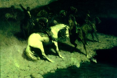 Frederic Remington - Fired On - Google Art Project. Free illustration for personal and commercial use.