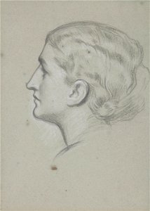 Frederic Leighton - Study of a woman's head for the painting 'A noble lady of Venice' - Google Art Project