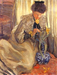 Frederick Carl Frieseke, 1902c - The Yellow Tulip