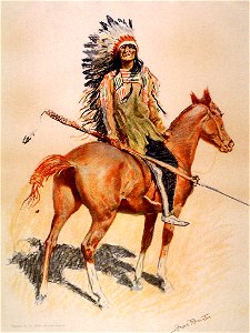 Frederic Remington - A Sioux Chief. Free illustration for personal and commercial use.