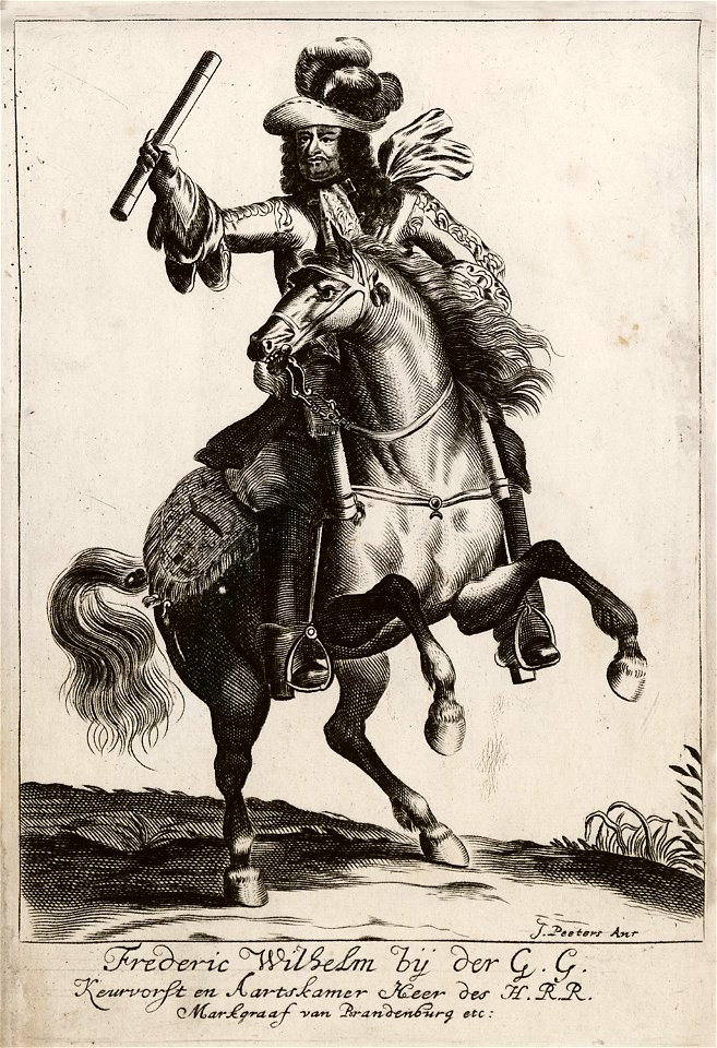 Frederic Wilhelm by der G G Keurvorst en Aartskamer Herr des H RR Markgraaf van Branderburg etc - Peeters Jacob - 1686