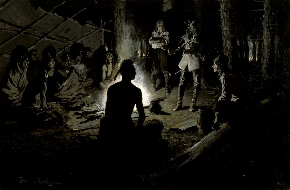Frederic Remington - French Explorer's Council with the Indians - 43.40 - Museum of Fine Arts