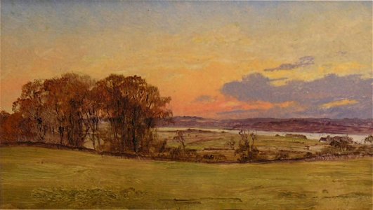Fredensborg, landskab ved solnedgang (1845)