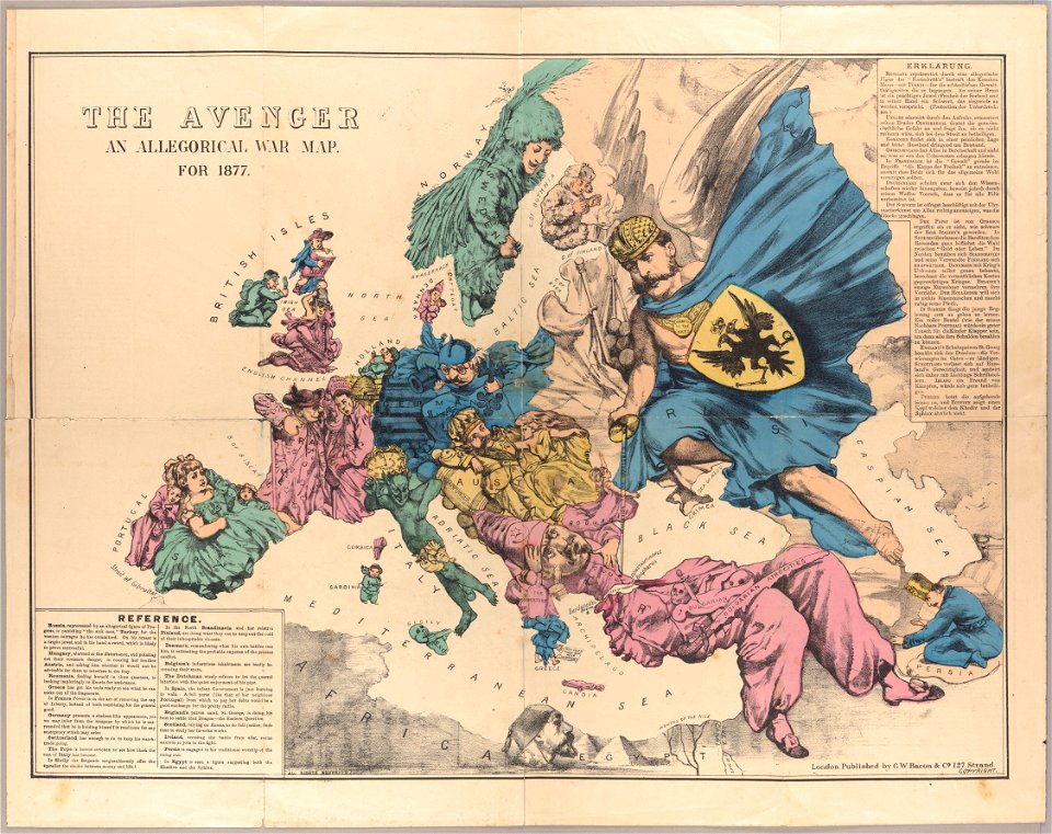 Fred. W. Rose The Avenger An Allegorical War Map for 1877 1877 Cornell CUL PJM 1080 01